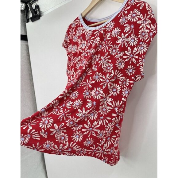No Boundaries Juniors Red Floral T-shirt Size XL (15-17) Y2K, 90’s Vibes - Picture 8 of 11